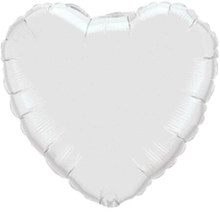 MAYFLOWER DISTRIBUTING 18 in. White Heart Foil Balloon, 5PK 16954